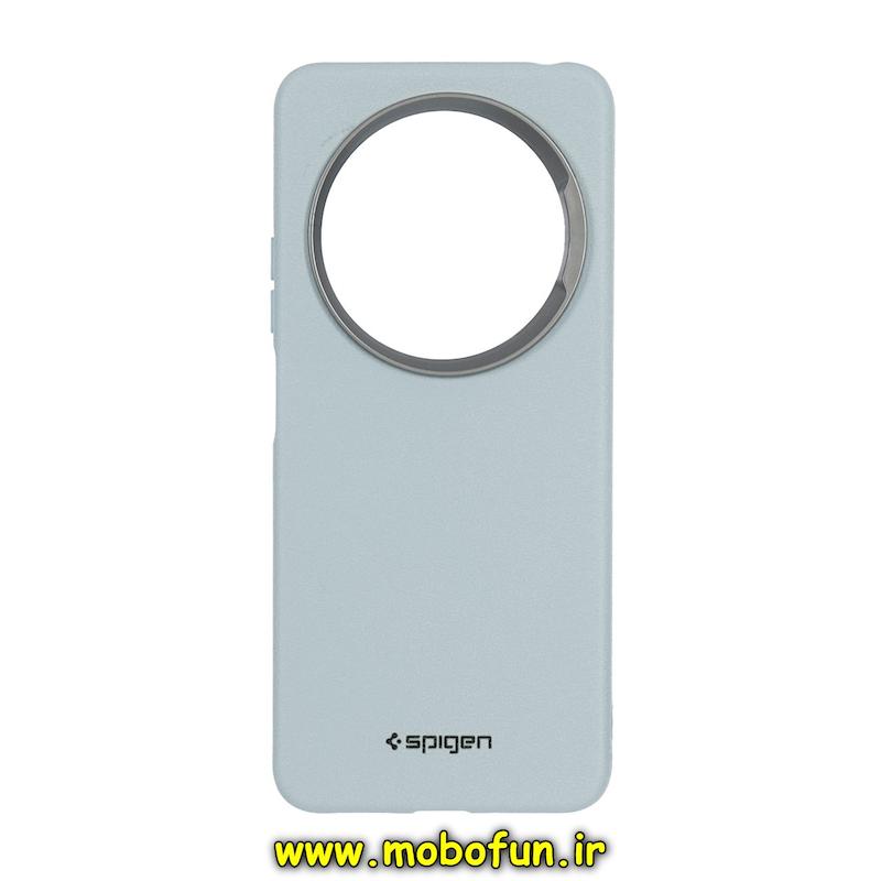 قاب گوشی Redmi 14C / Poco C75 / Redmi A4 شیائومی لدر دیزاین SOFT Lether Design سیلیکونی SPIGEN اسپیگن طرح چرم آبی روشن کد 76273