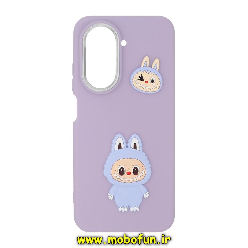 قاب گوشی Redmi A5 / Poco C71 شیائومی سیلیکونی لنز کرومی طرح لبوبو LABUBU برجسته یاسی کد 76310