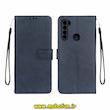 کیف گوشی Redmi Note 8T شیائومی مگنتی طرح چرم کتابی محافظ لنزدار بند چرمی سرمه ای کد 76391