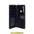 کیف گوشی Redmi Note 8T شیائومی مگنتی طرح چرم کتابی محافظ لنزدار بند چرمی سرمه ای کد 76391
