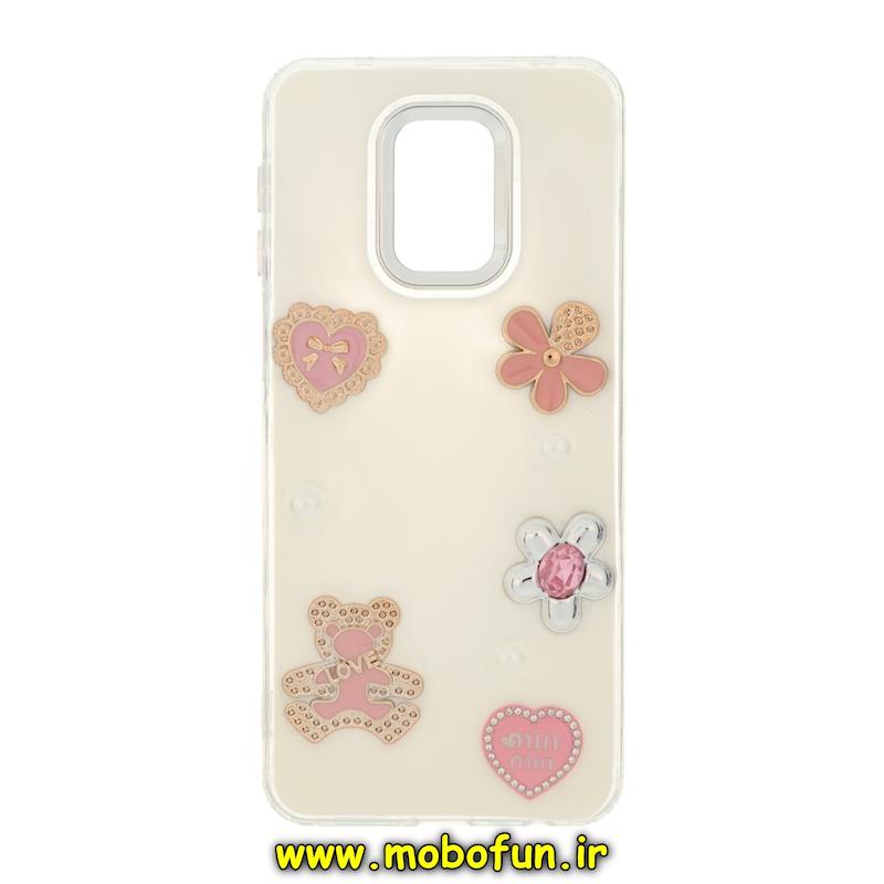 قاب گوشی Redmi Note 9S / Redmi Note 9 Pro شیائومی فانتزی برجسته رزینی Luxury Case لنز و دکمه کرومی کد 76398