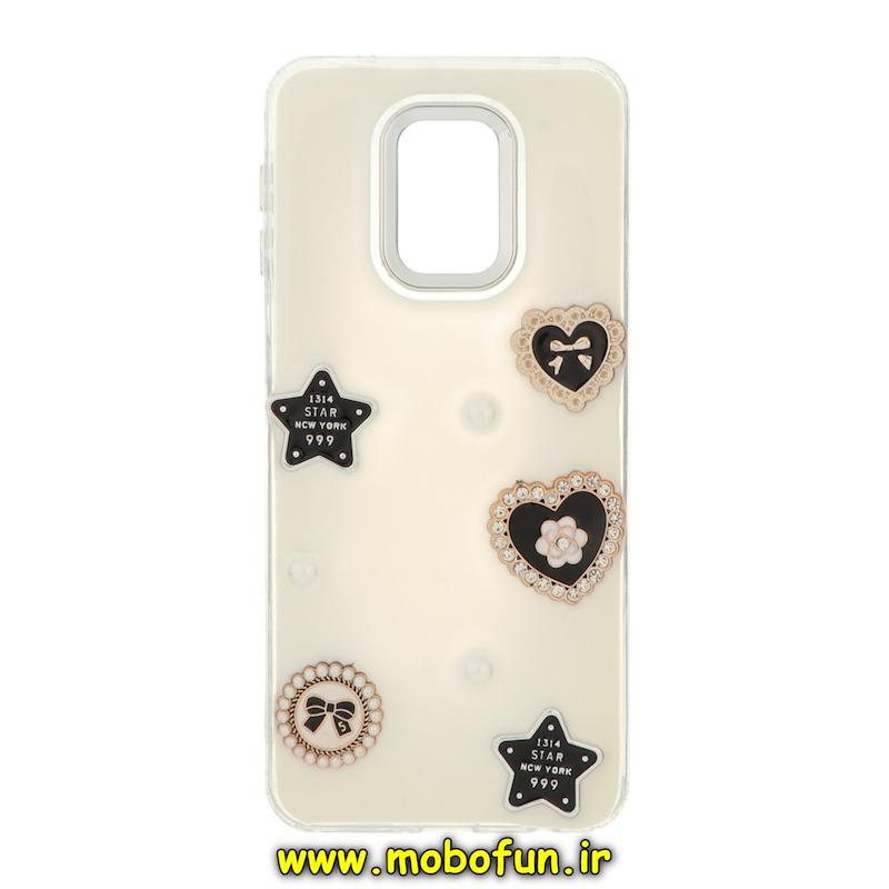 قاب گوشی Redmi Note 9S / Redmi Note 9 Pro شیائومی فانتزی برجسته رزینی Luxury Case لنز و دکمه کرومی کد 76401
