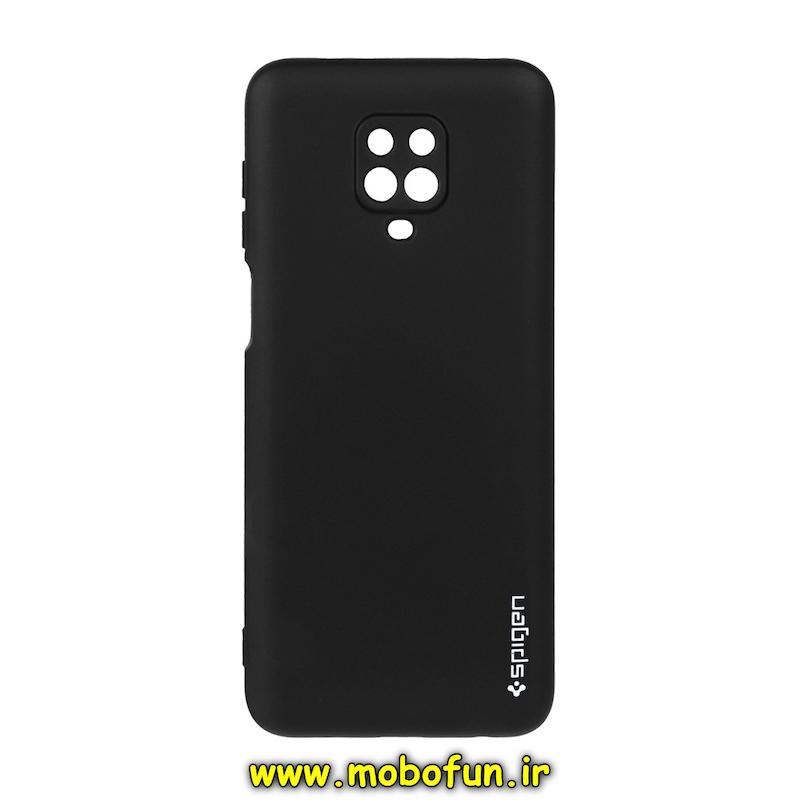 قاب گوشی Redmi Note 9S / Redmi Note 9 Pro شیائومی سیلیکونی ژله ای PC برند SPIGEN اسپیگن مشکی کد 76402