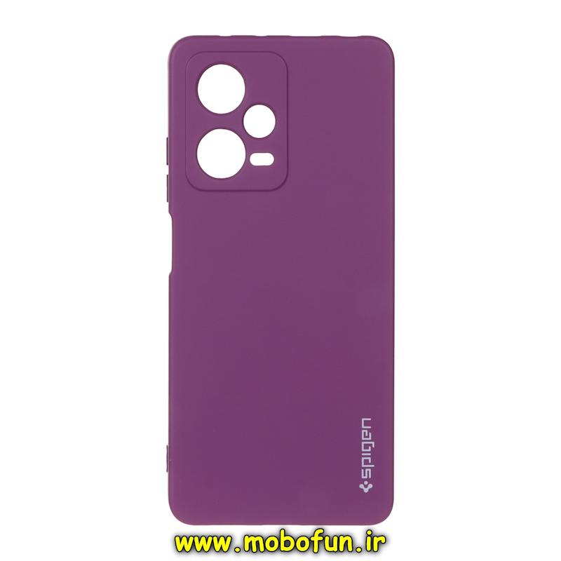 قاب گوشی Redmi Note 12 Pro Plus 5G / Redmi Note 12 Explorer شیائومی سیلیکونی ژله ای PC برند SPIGEN اسپیگن بنفش کد 76460