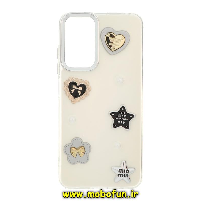 قاب گوشی Redmi Note 11 4G / Redmi Note 11S / Redmi Note 12S شیائومی فانتزی برجسته رزینی Luxury Case لنز و دکمه کرومی کد 76465