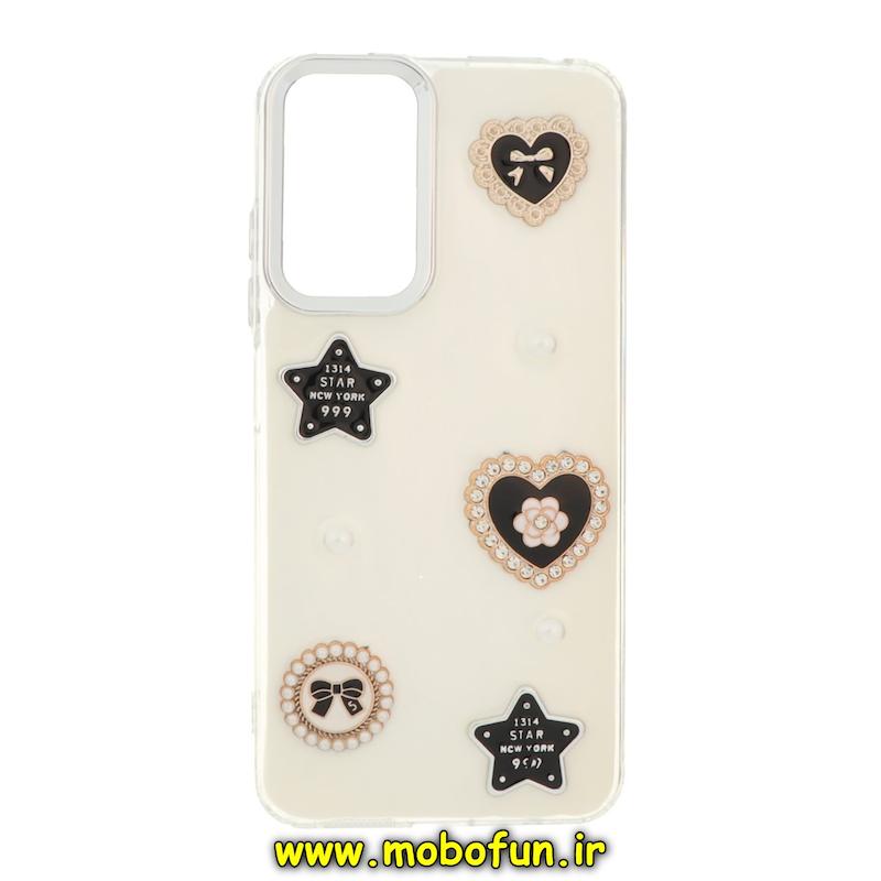 قاب گوشی Redmi Note 11 4G / Redmi Note 11S / Redmi Note 12S شیائومی فانتزی برجسته رزینی Luxury Case لنز و دکمه کرومی کد 76469