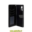 کیف گوشی Redmi Note 12S شیائومی مگنتی طرح چرم کتابی محافظ لنزدار بند چرمی مشکی کد 76475