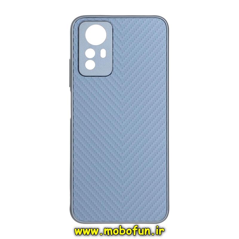 قاب گوشی Redmi Note 12S شیائومی مدل PVD طرح کربن ضد خش پشت گلس شیشه ای محافظ لنز دار آبی کد 76480