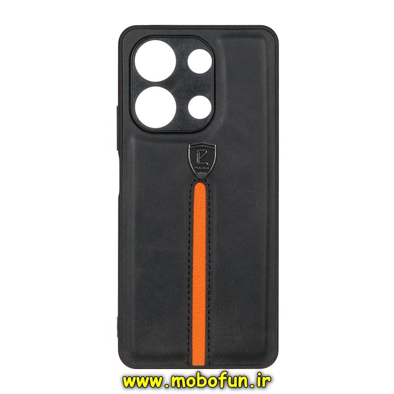 قاب گوشی Redmi Note 13 4G شیائومی اورجینال PULOKA پولوکا NEW CASE طرح چرمی درجه یک HARD محافظ لنزدار مشکی کد 76499