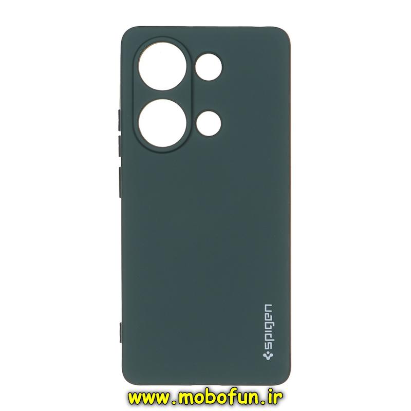 قاب گوشی Redmi Note 13 Pro 4G / Poco M6 Pro 4G / Redmi Note 14S شیائومی سیلیکونی ژله ای PC برند SPIGEN اسپیگن سبز تیره کد 76511
