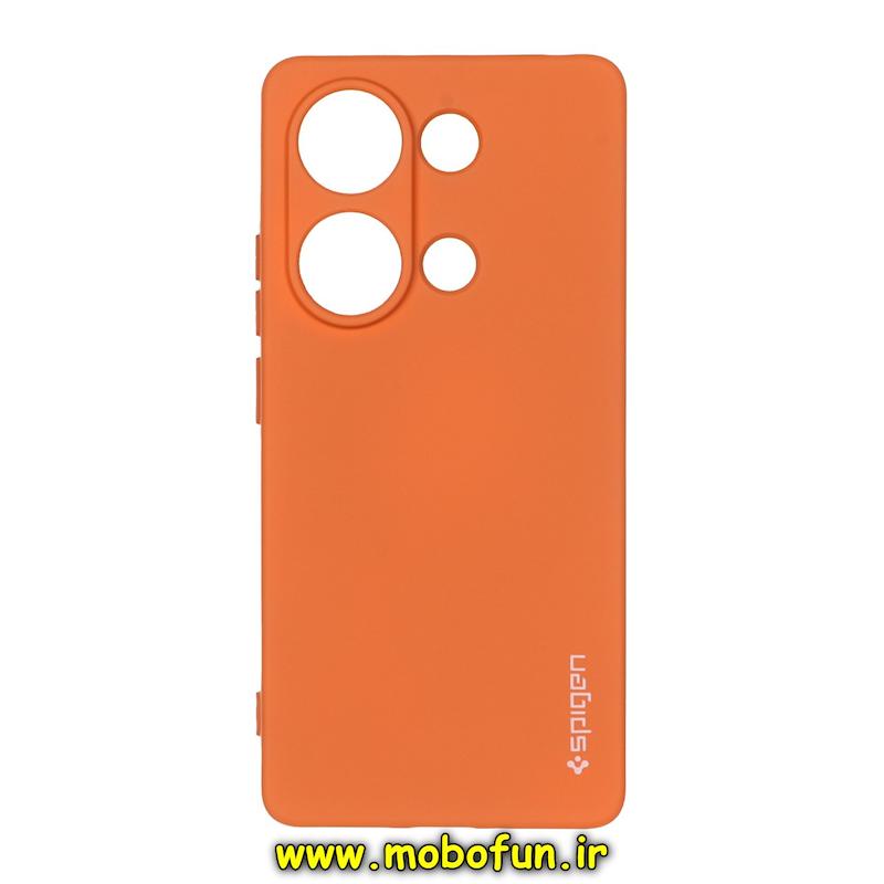قاب گوشی Redmi Note 13 Pro 4G / Poco M6 Pro 4G / Redmi Note 14S شیائومی سیلیکونی ژله ای PC برند SPIGEN اسپیگن نارنجی کد 76513