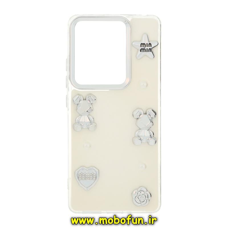 قاب گوشی Redmi Note 13 Pro 4G / Poco M6 Pro 4G / Redmi Note 14S شیائومی فانتزی برجسته رزینی Luxury Case لنز و دکمه کرومی کد 76523