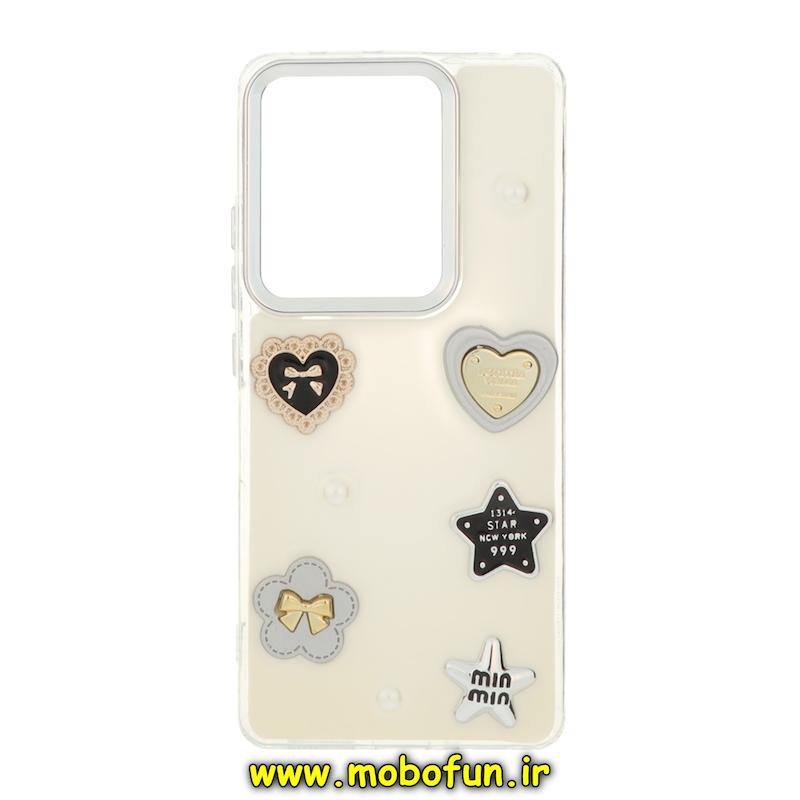 قاب گوشی Redmi Note 13 Pro 4G / Poco M6 Pro 4G / Redmi Note 14S شیائومی فانتزی برجسته رزینی Luxury Case لنز و دکمه کرومی کد 76525