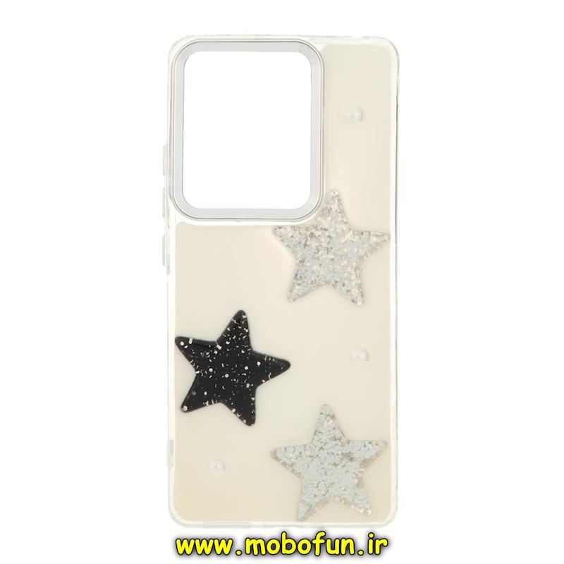 قاب گوشی Redmi Note 13 Pro 4G / Poco M6 Pro 4G / Redmi Note 14S شیائومی فانتزی برجسته رزینی Luxury Case لنز و دکمه کرومی کد 76528