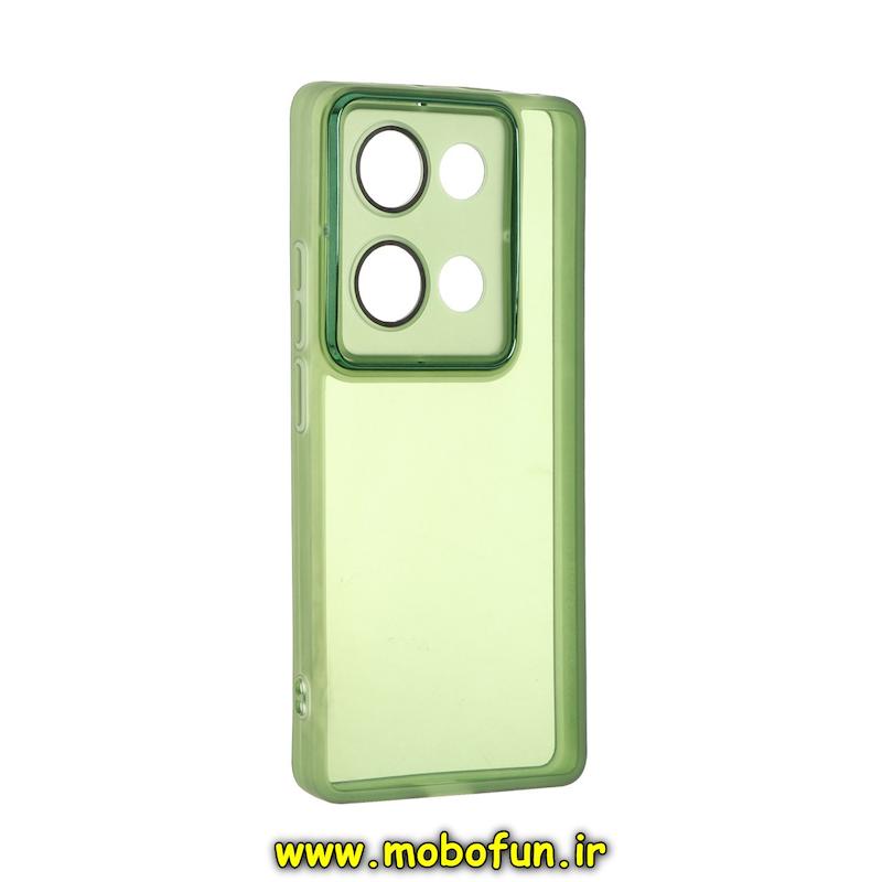 قاب گوشی Redmi Note 13 Pro 4G / Poco M6 Pro 4G / Redmi Note 14S شیائومی اورجینال متال کیس Metal طرح ژله ای شفاف محافظ لنز دار سبز کد 76534