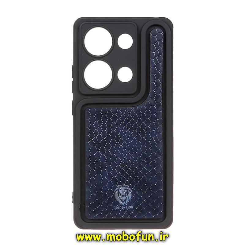 قاب گوشی Redmi Note 13 Pro 4G / Poco M6 Pro 4G / Redmi Note 14S شیائومی طرح سیلیکونی Solid جدید چرمی پوست ماری محافظ لنزدار سرمه ای کد 76535