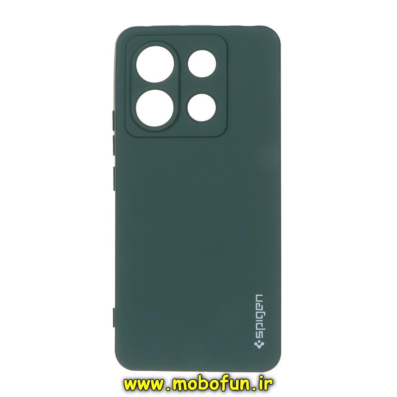 قاب گوشی Redmi Note 13 Pro 5G / Poco X6 شیائومی سیلیکونی ژله ای PC برند SPIGEN اسپیگن سبز تیره کد 76547