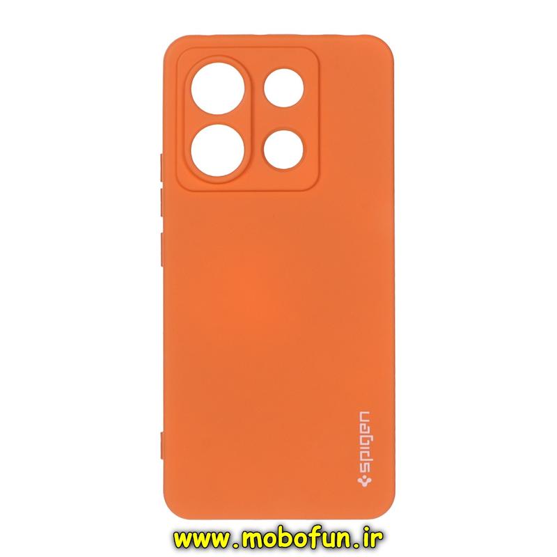 قاب گوشی Redmi Note 13 Pro 5G / Poco X6 شیائومی سیلیکونی ژله ای PC برند SPIGEN اسپیگن نارنجی کد 76548