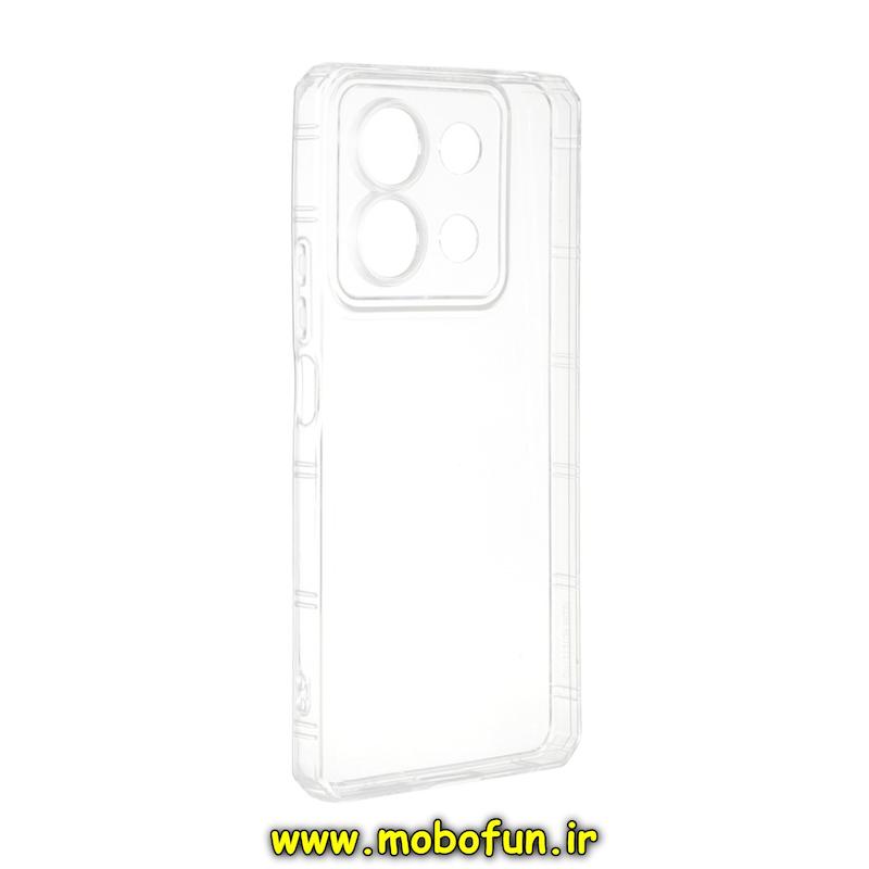قاب گوشی Redmi Note 13 Pro 5G / Poco X6 شیائومی طرح ژله ای شفاف بی رنگ ایربگ دار محافظ لنز دار کد 76552