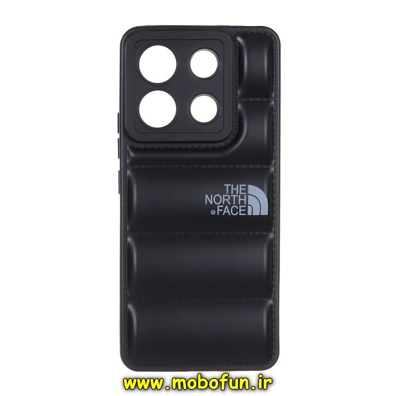 قاب گوشی Redmi Note 13 Pro 5G / Poco X6 شیائومی سیلیکون ژله ای  پافر PC زیر بسته محافظ لنز دار طرح The North Face مشکی کد 76563
