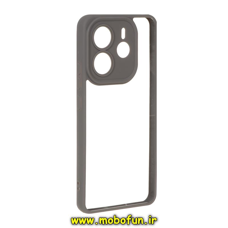قاب گوشی Redmi Note 14 4G شیائومی اورجینال spigen طرح Ultra HYBRID طلقی شیشه ای شفاف خاکستری کد 76583