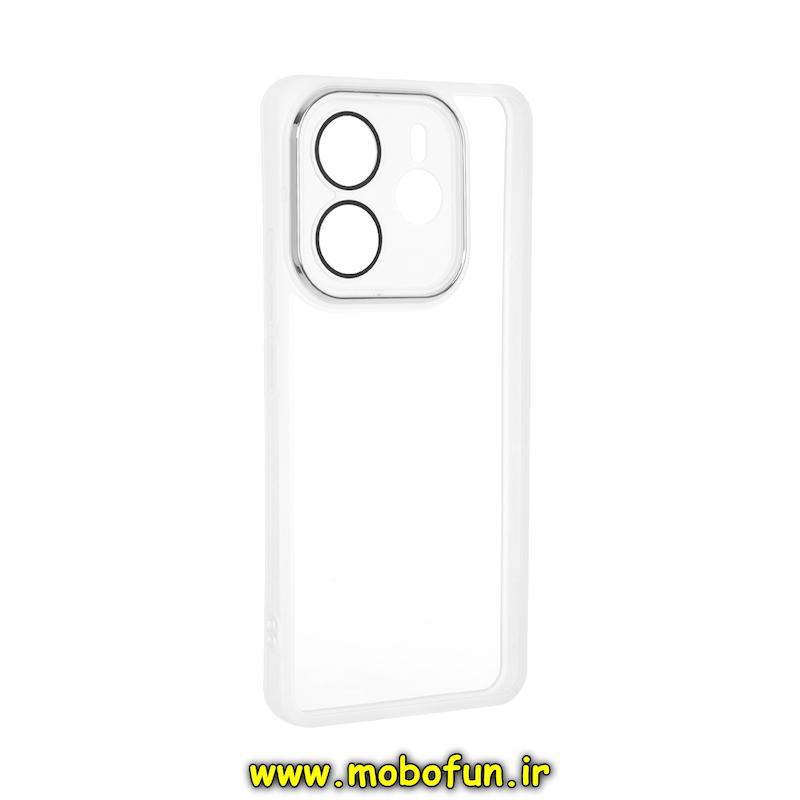 قاب گوشی Redmi Note 14 4G شیائومی اورجینال متال کیس Metal طرح ژله ای شفاف محافظ لنز دار بی رنگ کد 76585