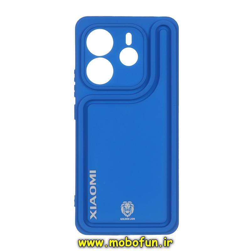 قاب گوشی Redmi Note 14 4G شیائومی طرح سیلیکونی Solid ساده محافظ لنزدار آبی کد 76590