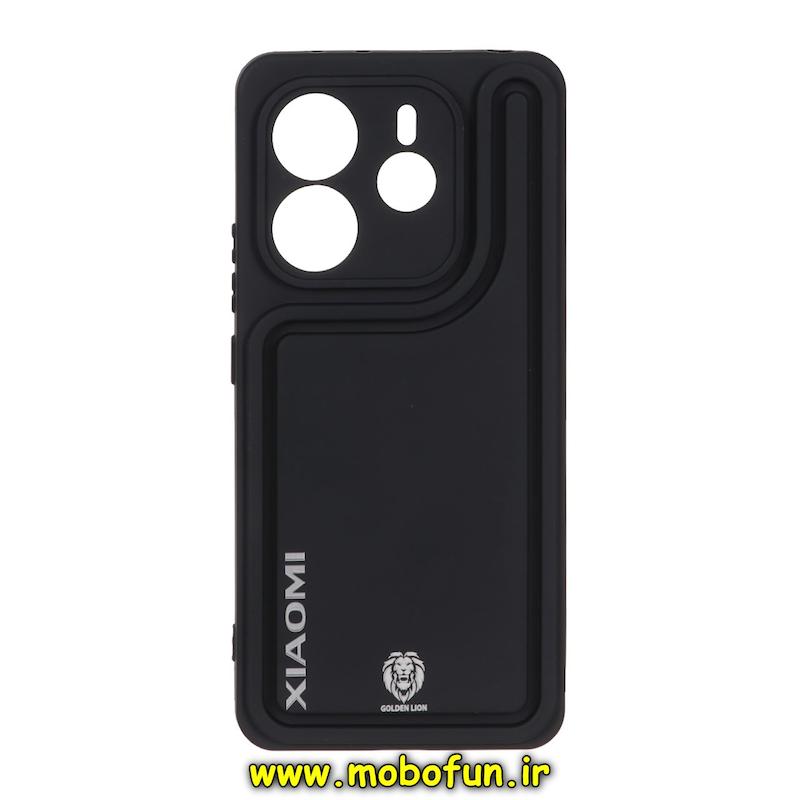 قاب گوشی Redmi Note 14 4G شیائومی طرح سیلیکونی Solid ساده محافظ لنزدار مشکی کد 76591