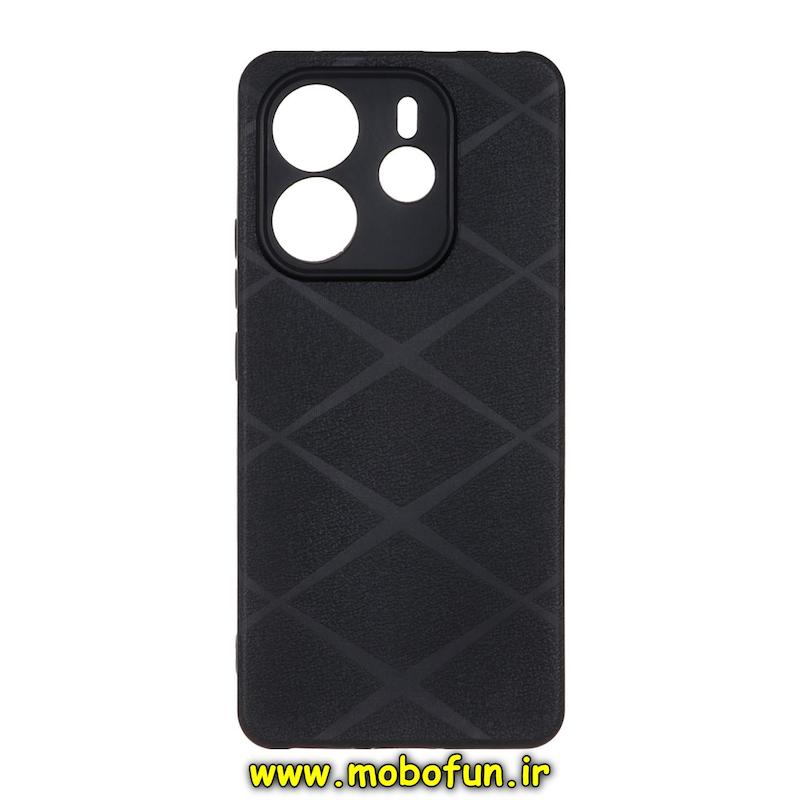 قاب گوشی Redmi Note 14 4G شیائومی لوزی سیلیکونی ژله ای محافظ لنز دار مشکی کد 76601