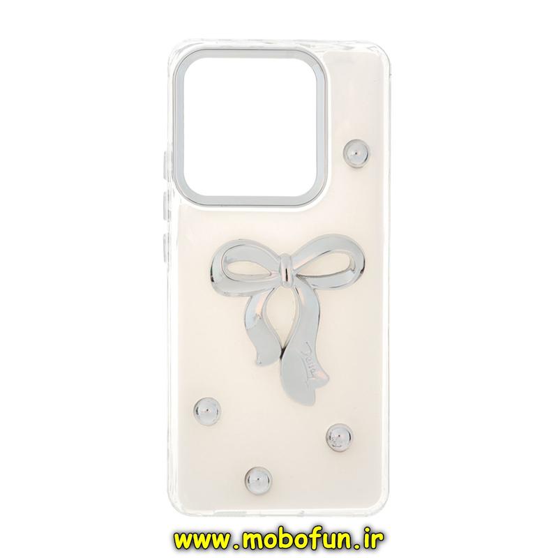 قاب گوشی Redmi Note 14 4G شیائومی فانتزی برجسته رزینی Luxury Case لنز و دکمه کرومی کد 76606