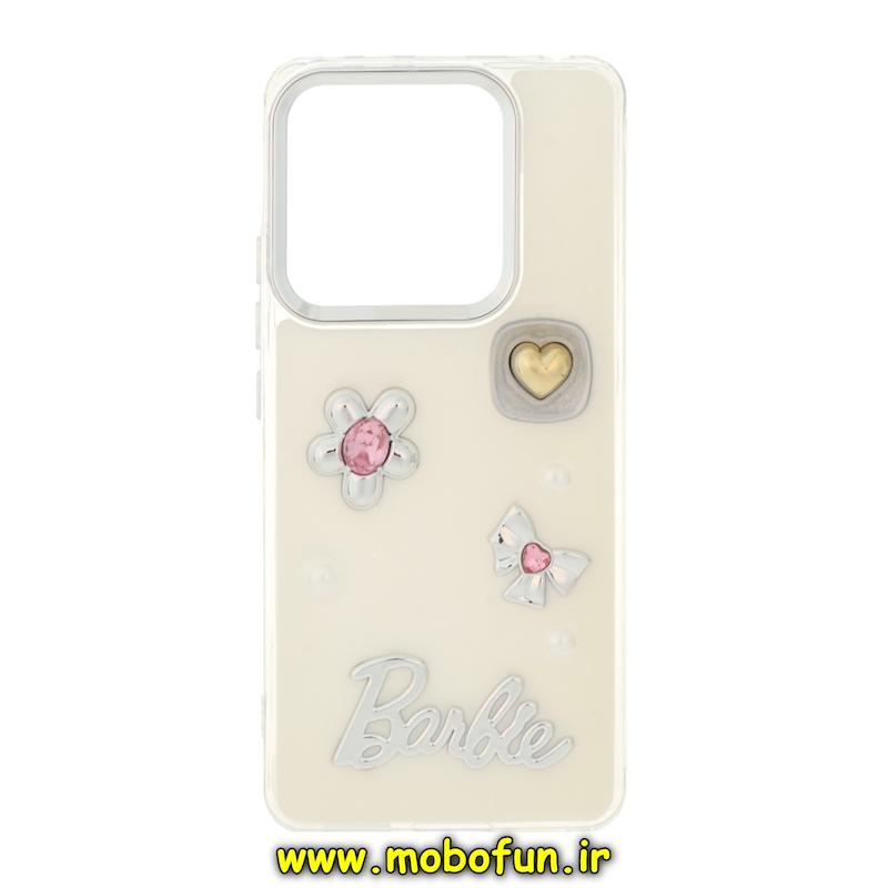 قاب گوشی Redmi Note 14 4G شیائومی فانتزی برجسته رزینی Luxury Case لنز و دکمه کرومی کد 76615