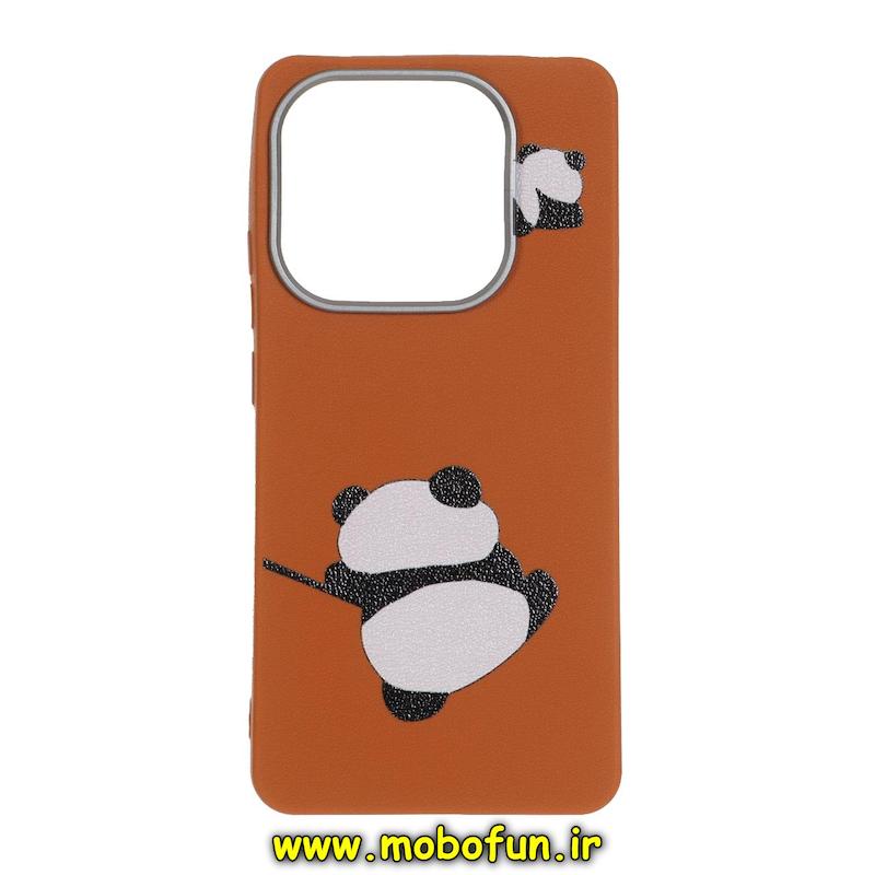 قاب گوشی Redmi Note 14 4G شیائومی لدر دیزاین SOFT Lether Design فانتزی سیلیکونی طرح پاندا کیوت کد 76663