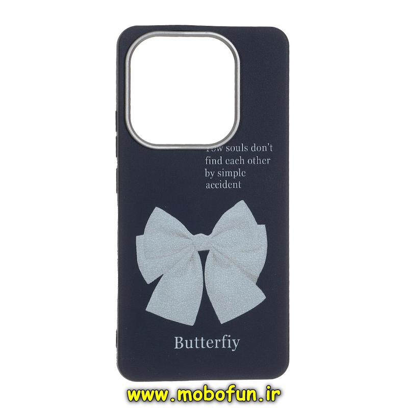 قاب گوشی Redmi Note 14 4G شیائومی لدر دیزاین SOFT Lether Design فانتزی سیلیکونی طرح پاپیون کد 76669