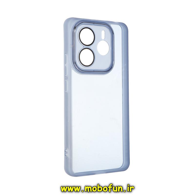 قاب گوشی Redmi Note 14 5G شیائومی اورجینال متال کیس Metal طرح ژله ای شفاف محافظ لنز دار آبی کد 76678