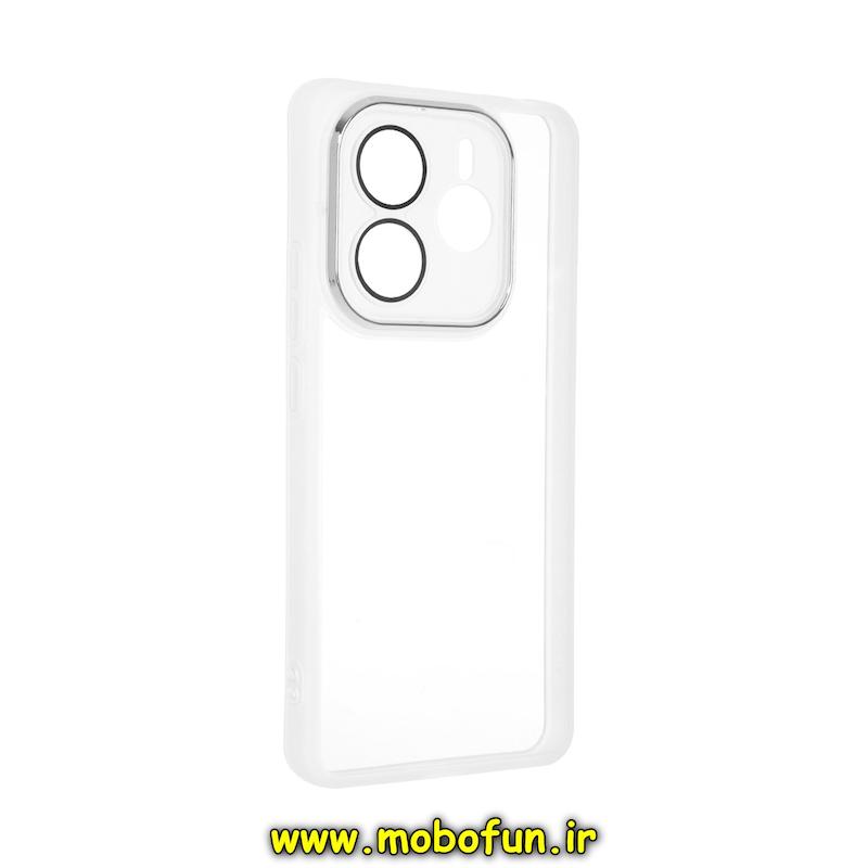 قاب گوشی Redmi Note 14 5G شیائومی اورجینال متال کیس Metal طرح ژله ای شفاف محافظ لنز دار بی رنگ کد 76679