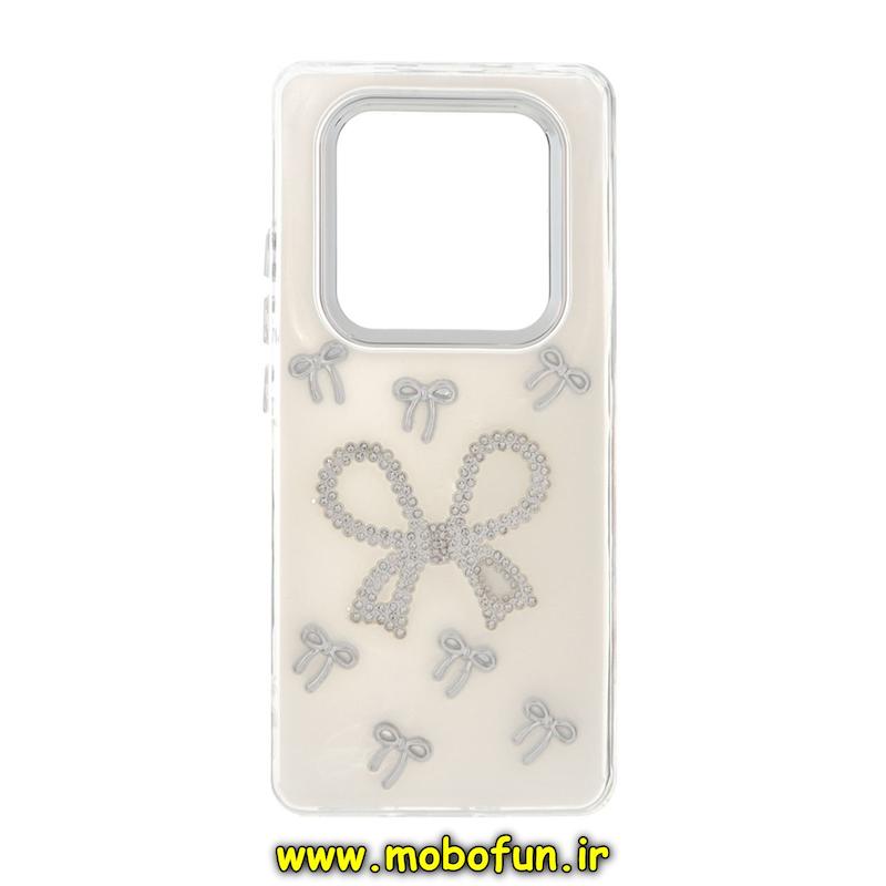 قاب گوشی Redmi Note 14 Pro 4G شیائومی فانتزی برجسته رزینی Luxury Case لنز و دکمه کرومی کد 76696
