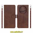 کیف گوشی Redmi Note 14 Pro 4G شیائومی مگنتی طرح چرم کتابی بنددار چرمی قهوه ای کد 76712