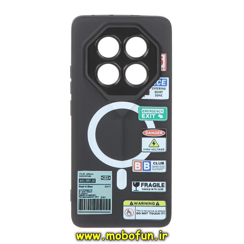 قاب گوشی Redmi Note 14 Pro 5G / Redmi Note 14 Pro Plus / Poco X7 شیائومی Porsche Design سیلیکونی ژله ای محافظ لنز دار فانتزی طرح مگ سیف مشکی کد 76740