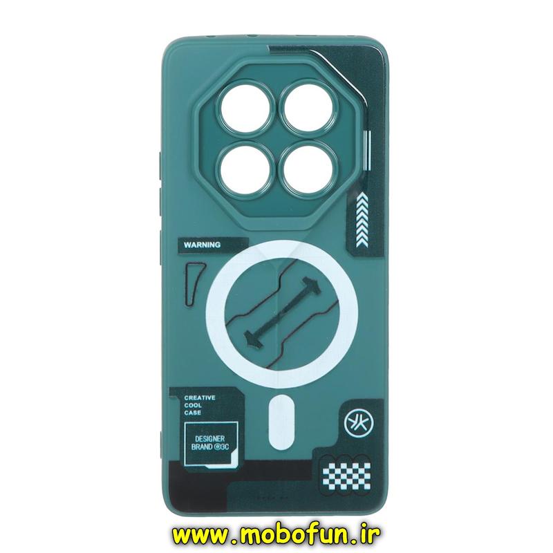 قاب گوشی Redmi Note 14 Pro 5G / Redmi Note 14 Pro Plus / Poco X7 شیائومی Porsche Design سیلیکونی ژله ای محافظ لنز دار فانتزی طرح مگ سیف سبز تیره کد 76748