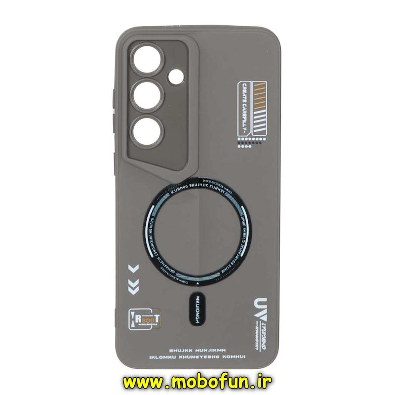 قاب گوشی Galaxy S24 FE سامسونگ Porsche Design سیلیکونی ژله ای محافظ لنز دار فانتزی طرح مگ سیف خاکستری کد 76864