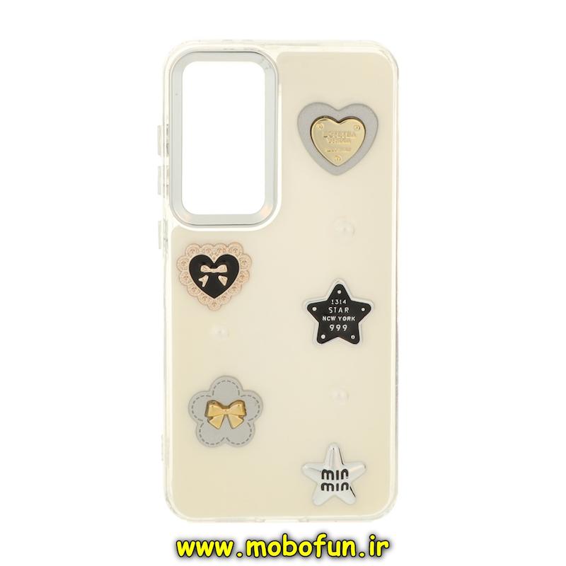 قاب گوشی Galaxy S24 FE سامسونگ فانتزی برجسته رزینی Luxury Case لنز و دکمه کرومی کد 76875