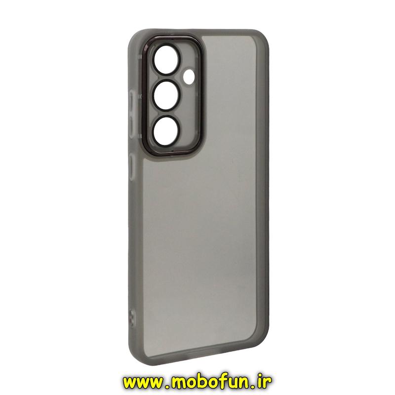 قاب گوشی Galaxy S24 FE سامسونگ اورجینال متال کیس Metal طرح ژله ای شفاف محافظ لنز دار مشکی کد 76881