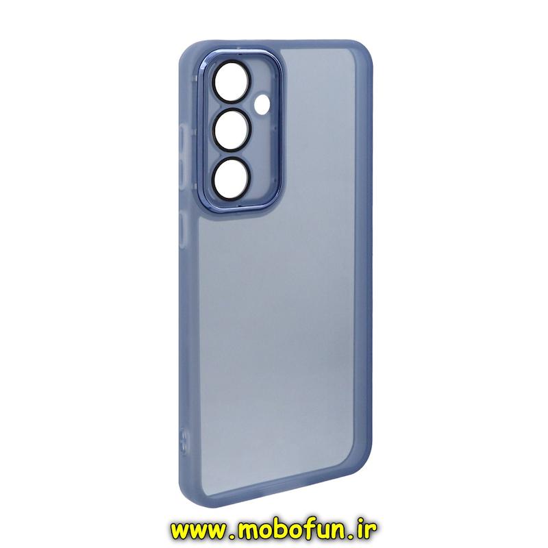 قاب گوشی Galaxy S24 FE سامسونگ اورجینال متال کیس Metal طرح ژله ای شفاف محافظ لنز دار آبی کد 76882