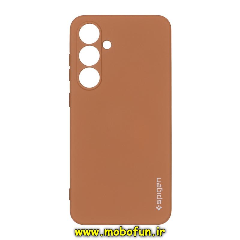 قاب گوشی Galaxy S24 FE سامسونگ سیلیکونی ژله ای PC برند SPIGEN اسپیگن قهوه ای کد 76892