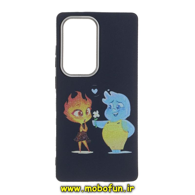 قاب گوشی Galaxy S25 Ultra سامسونگ لدر دیزاین SOFT Lether Design فانتزی سیلیکونی طرح آب و آتش کد 76960