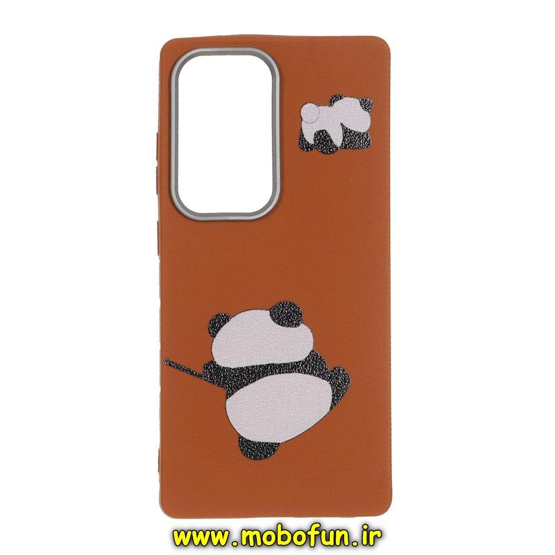 قاب گوشی Galaxy S25 Ultra سامسونگ لدر دیزاین SOFT Lether Design فانتزی سیلیکونی طرح پاندا کیوت کد 76963