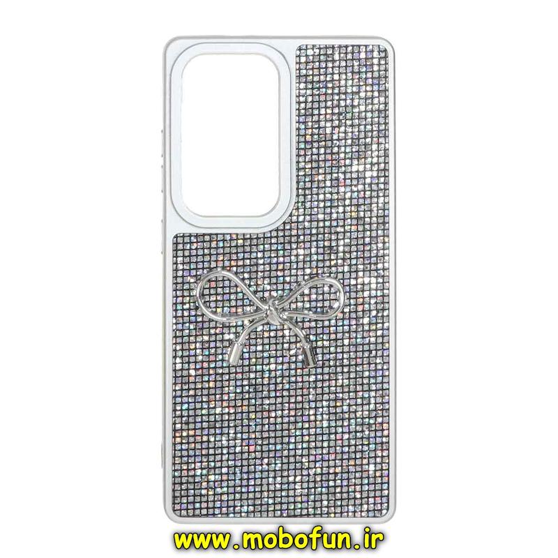 قاب گوشی Galaxy S25 Ultra سامسونگ Bling Diamond پاپیونی نقره ای کد 76988
