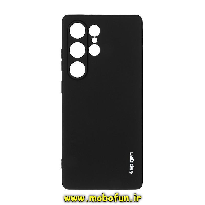 قاب گوشی Galaxy S25 Ultra سامسونگ سیلیکونی ژله ای PC برند SPIGEN اسپیگن مشکی کد 76994