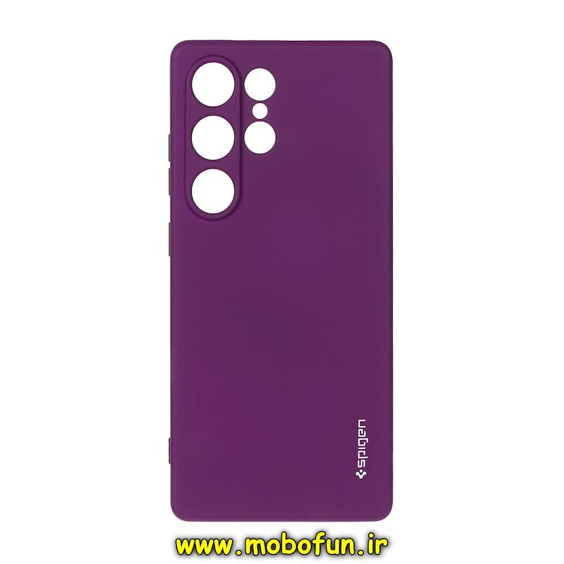 قاب گوشی Galaxy S25 Ultra سامسونگ سیلیکونی ژله ای PC برند SPIGEN اسپیگن بنفش کد 76999