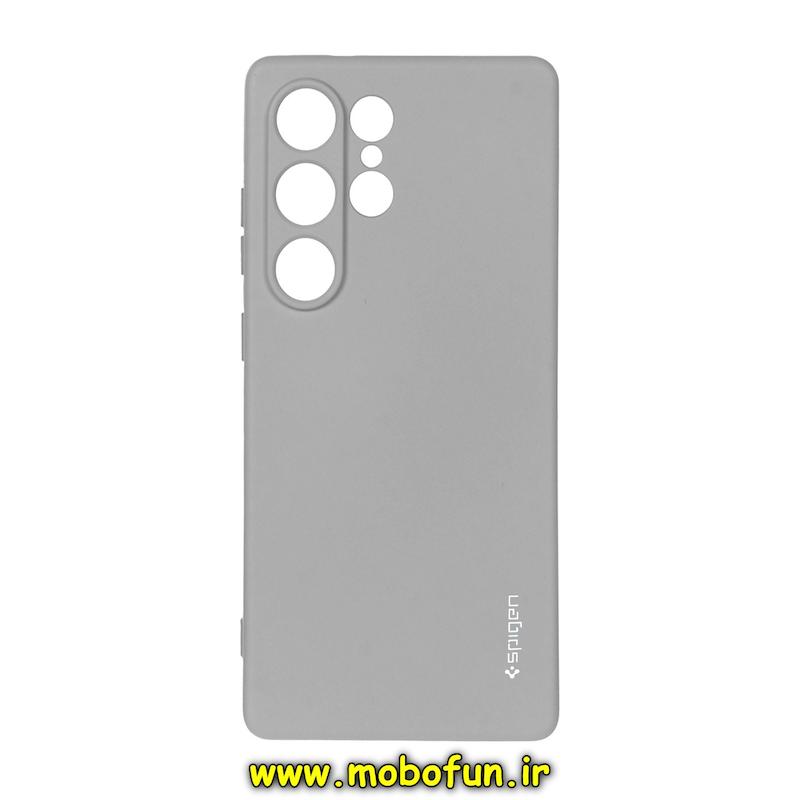 قاب گوشی Galaxy S25 Ultra سامسونگ سیلیکونی ژله ای PC برند SPIGEN اسپیگن طوسی کد 77000
